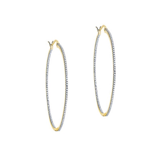 X S O L D X  GENEVIVE 14K Gold Hoop Earrings - Picture 2 of 2